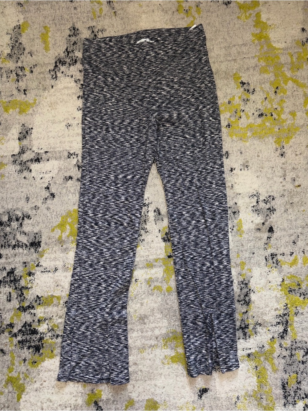 Hollister Black and White Space-Dye Knit Pants